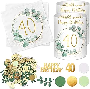 200 Stück Geburtstag Konfetti Grün-Gold - Tischdeko Für Feiern & Partys