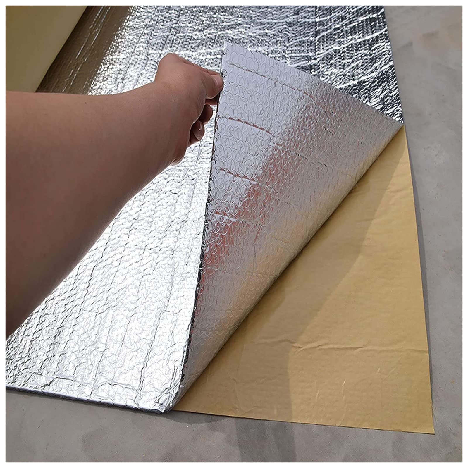 Autoadesiva Isolante Riflettente Pannello Termoriflettente in Polietilene per Caloriferi, Isolamento Termosifoni Termico per Porta Garage Tetto (Color : 1x10m)