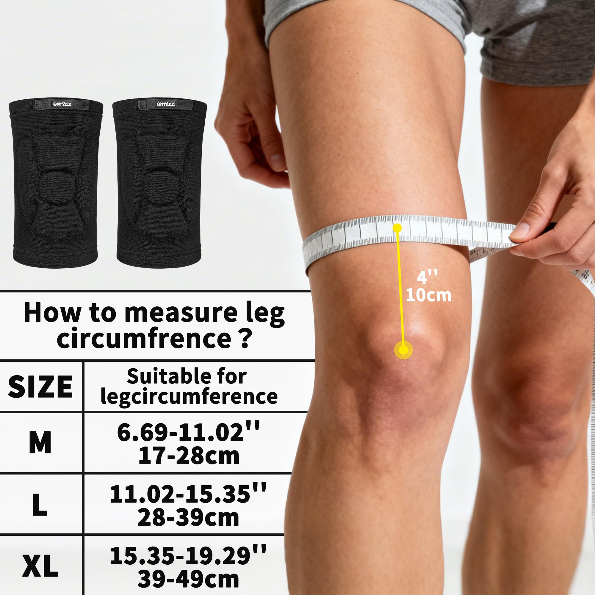ONTYZZ Genouillere Volley Ball Respirantes Bandage Genou Extensible Doux pour Handball Danse