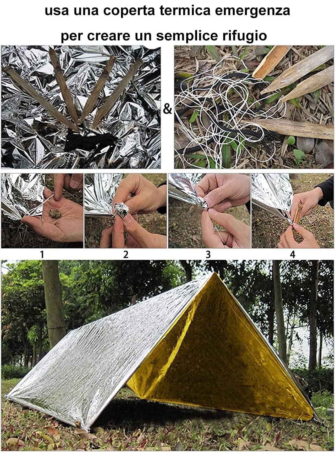 ISOP Coperta Di Salvataggio Oro E Argento | 11 Unità Di Grandi - Foto 10