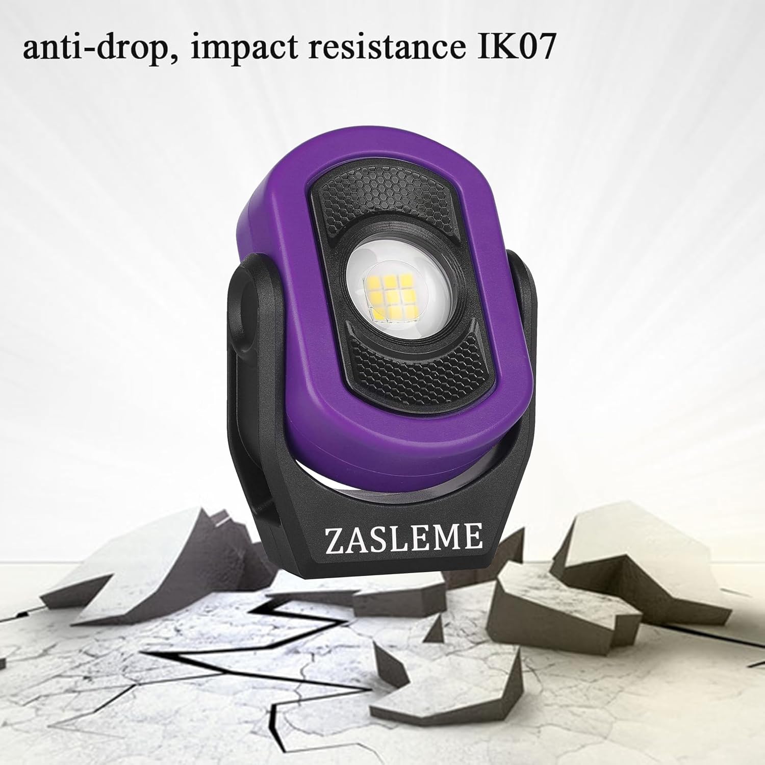Upgrade 780 Lumens Little Cyclopia LED,USB Rechargeable Magnetic Work Light,Waterproof Grade IP65 Anti-Drop Impact Resistance IK07,Durable & Portable for Mechanics & Workshop-Purple