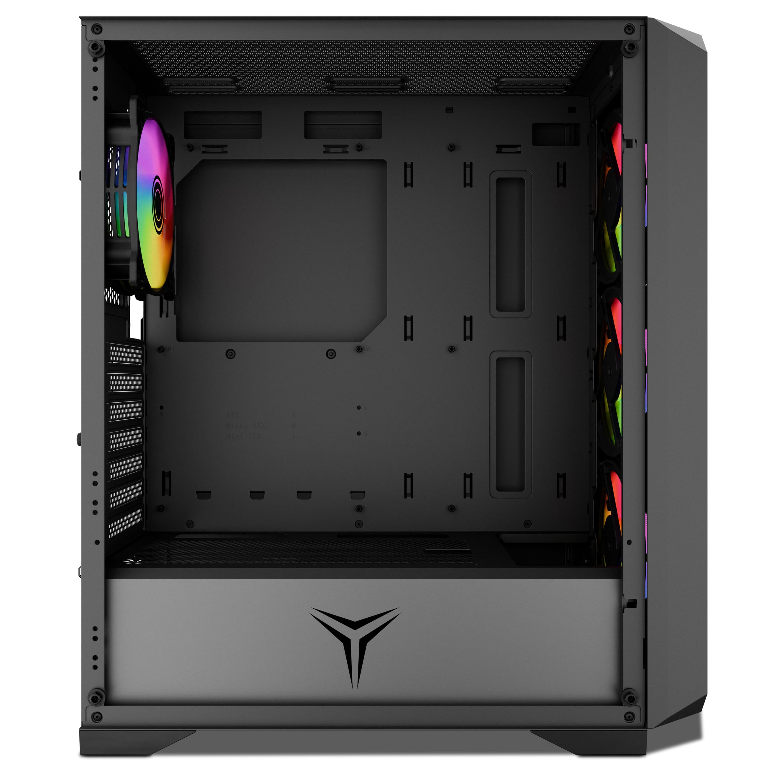 Caja PC Gaming ATX Yeyian Vault – Torre ATX, Panel Cristal Templado, 4 Ventiladores Incluidos, Soporte GPU 320 mm y Radiador 360 mm – Negro