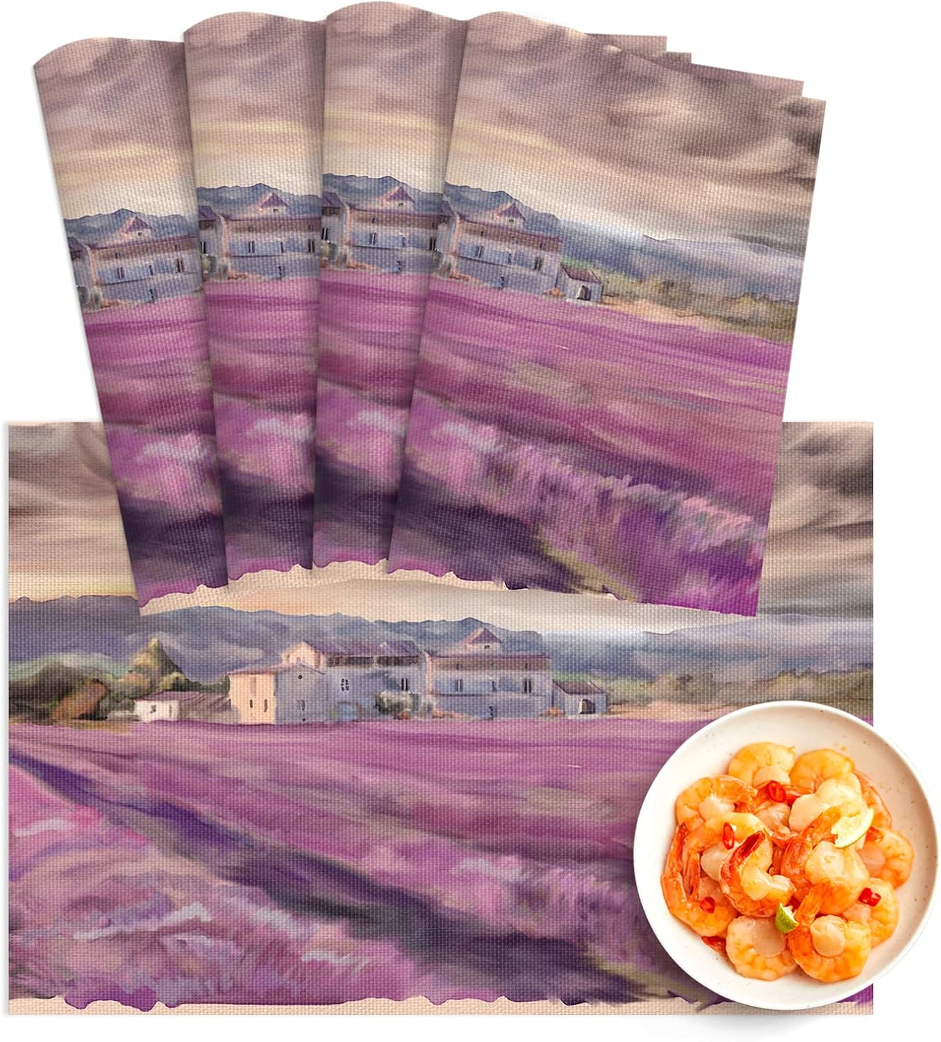 Farmhouse PVC Placemats Set of 4 Heatproof Wipeable