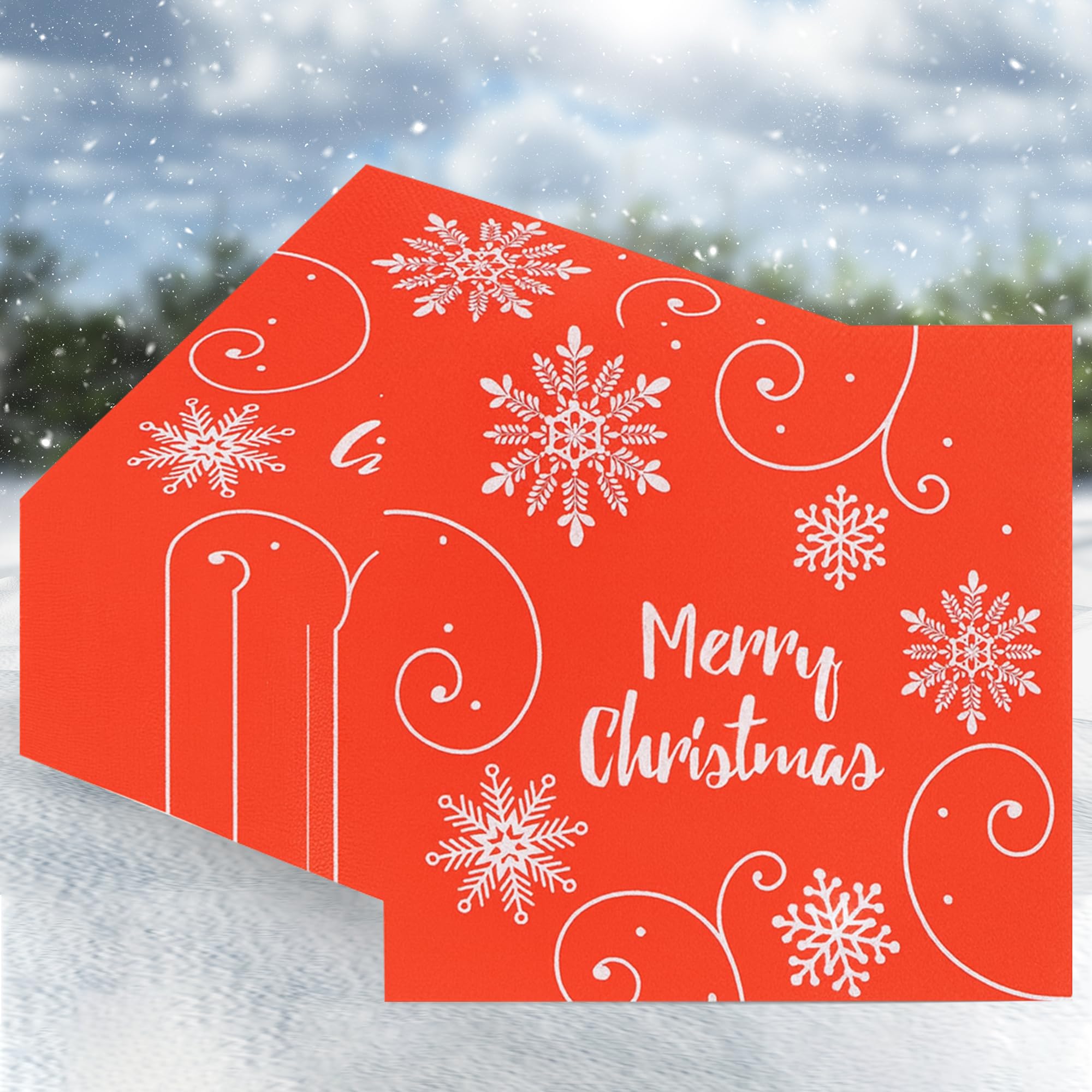 Event Decor Shop White Snowflake 13 Inch 2 Ply Xmas Serviettes 60 Pack