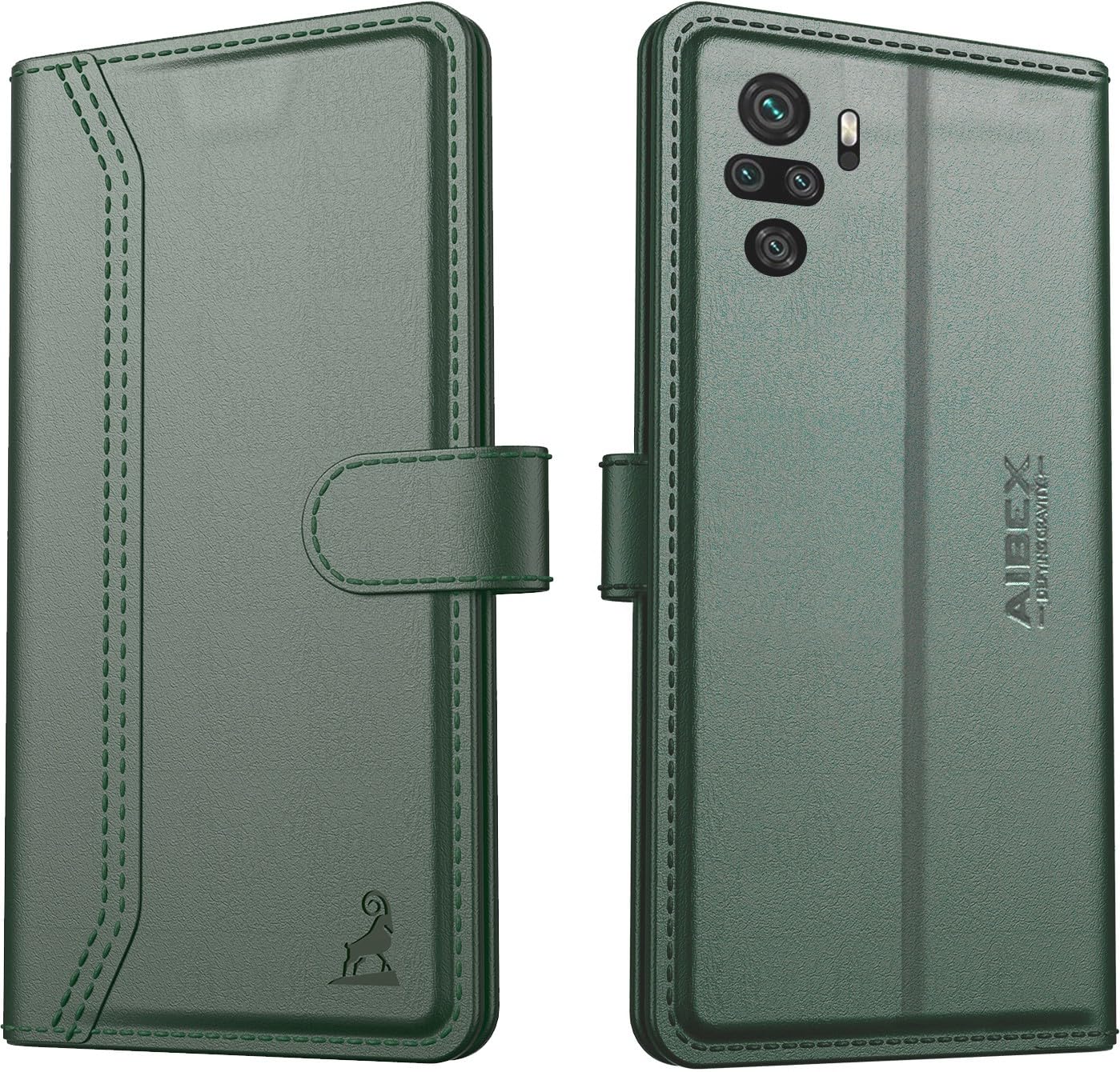 AIBEX ® Xiaomi Redmi Note 10 / Xiaomi Redmi Note 10s Flip Cover Leather Finish | Inside TPU with Card Pockets | Wallet Stand | Complete Protection Flip Case Green (B09FM2VGTX) Amazon Price History, Amazon Price Tracker