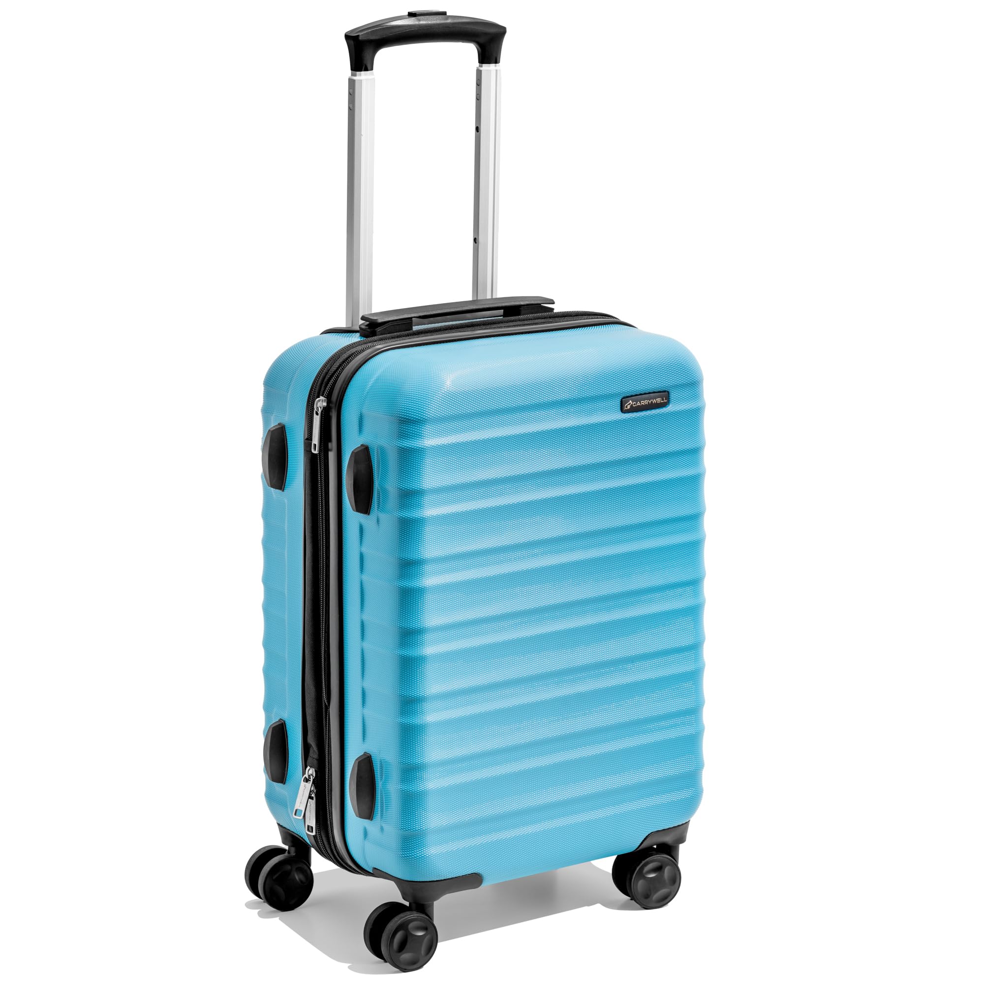 Carrywell (Not Made In China) 21" Hardside Carry-On Luggage with 4 Spinner Wheels, Lightweight Hardshell and Expandable Suitcase Rolling Luggage (Blue)