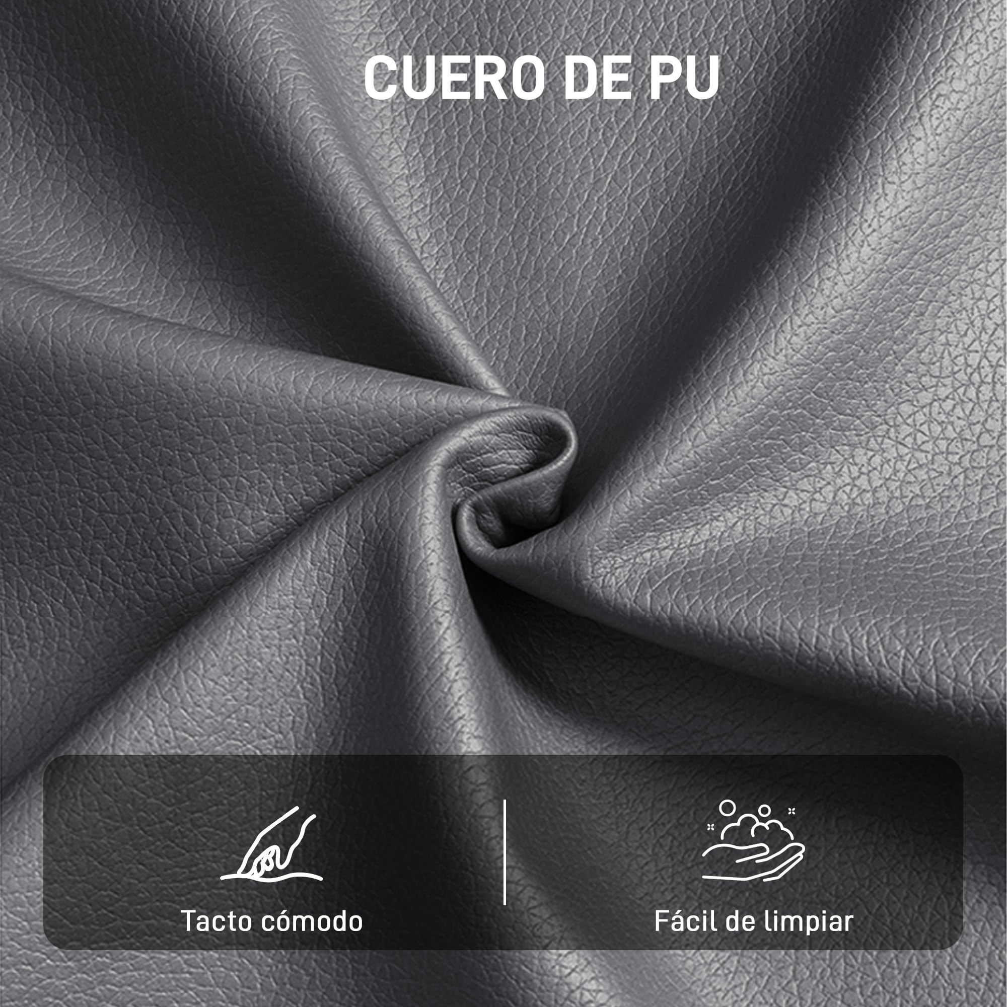 HOMCOM Sillón Giratorio, Butaca de Salón Tapizado en PU, Sillón Lectura con Asiento Acolchado, Reposabrazos, Patas Metálicas, para Sala de Estar, Dormitorio, Gris
