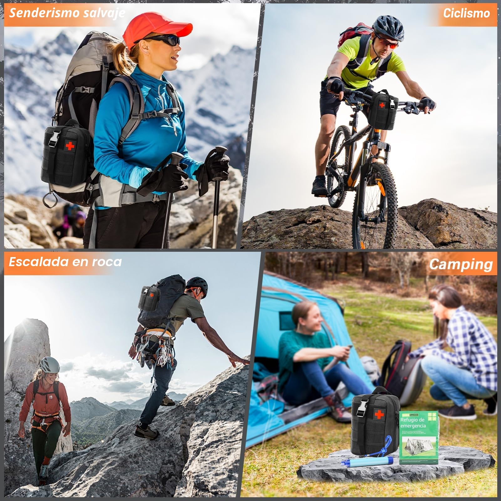 Kit de Supervivencia de Emergencia al Aire Libre, Equipo de Supervivencia para Hombres Camping/Aventuras/Senderismo al Aire Libre