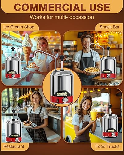 Miniatura 7 de WantJoin Dispensador de queso nacho con bomba  2.6 cuartos de galón de queso con bomba de acero inoxidable calentador de dulce caliente 86-185F