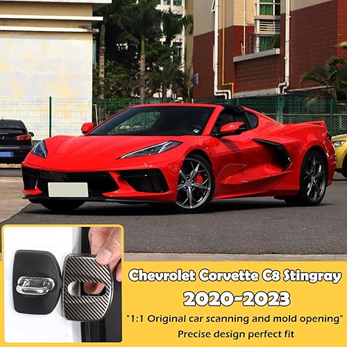 Miniatura 5 de CHEAYAR Cubierta protectora para cerradura de puerta de automóvil compatible con Chevrolet Corvette C8 2020-2023, cubiertas de bloqueo de puerta de