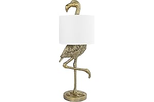 Stunning Gold Flamingo Table Lamp with Linen Shade