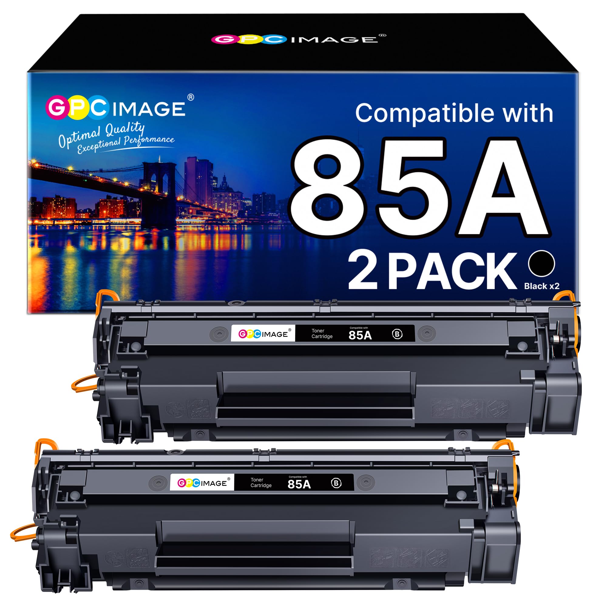 GPC Image 85A Cartucce di Toner Compatibili per HP 85A CE285A per Laserjet Pro P1102 P1102W M1132 P1100 P1109W M1130 M1132MFP M1212 M1217NFW (Nero, 2-Pack)