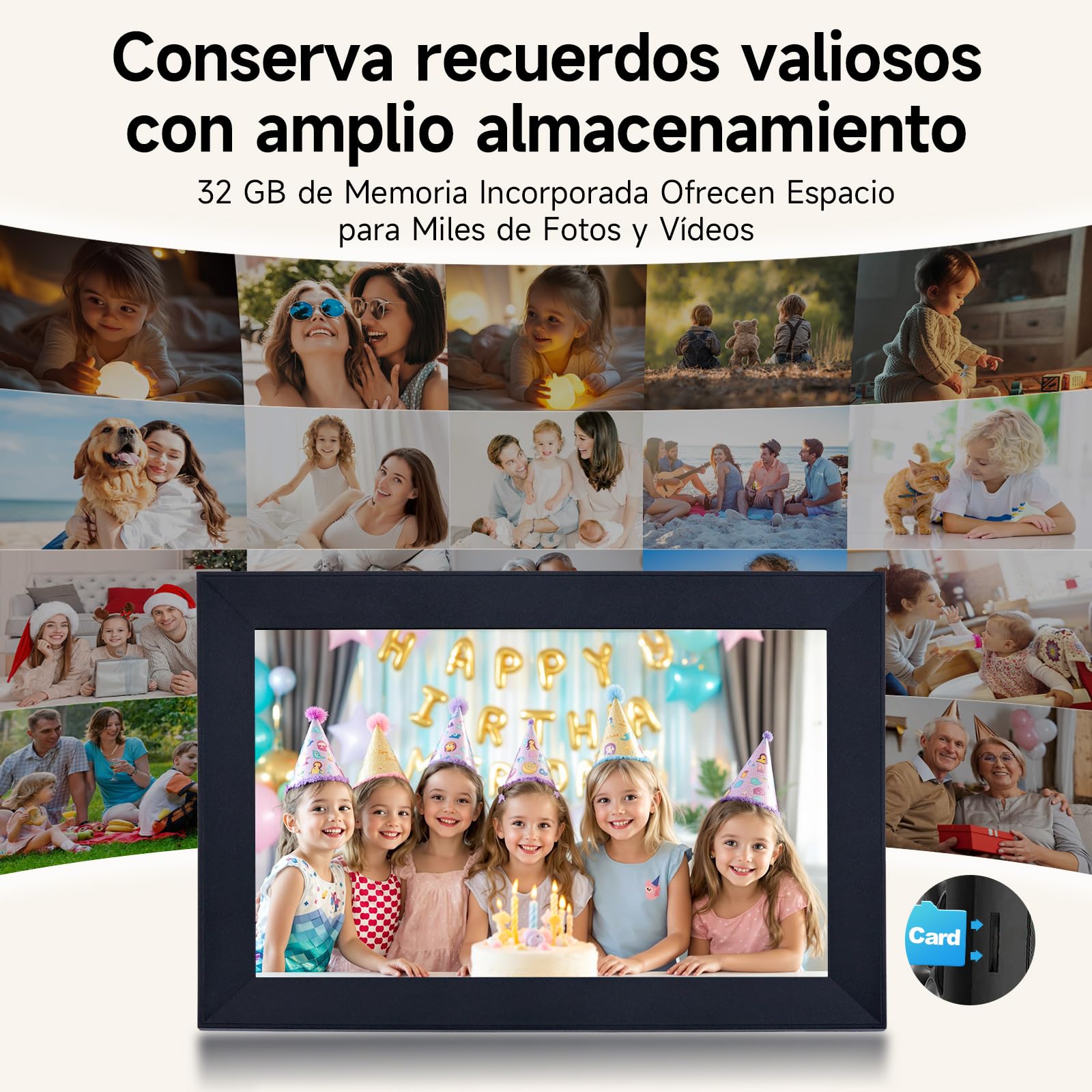 Marco de Fotos Digital, Rollei Smart Frame WiFi 103 Frameo Portaretratos Digitales 10,1 Pulgadas 1280x800 Pantalla Táctil IPS Memoria 32GB Comparte Imagen y Videos Negro Marco-Foto-Digital-Smart-Frame