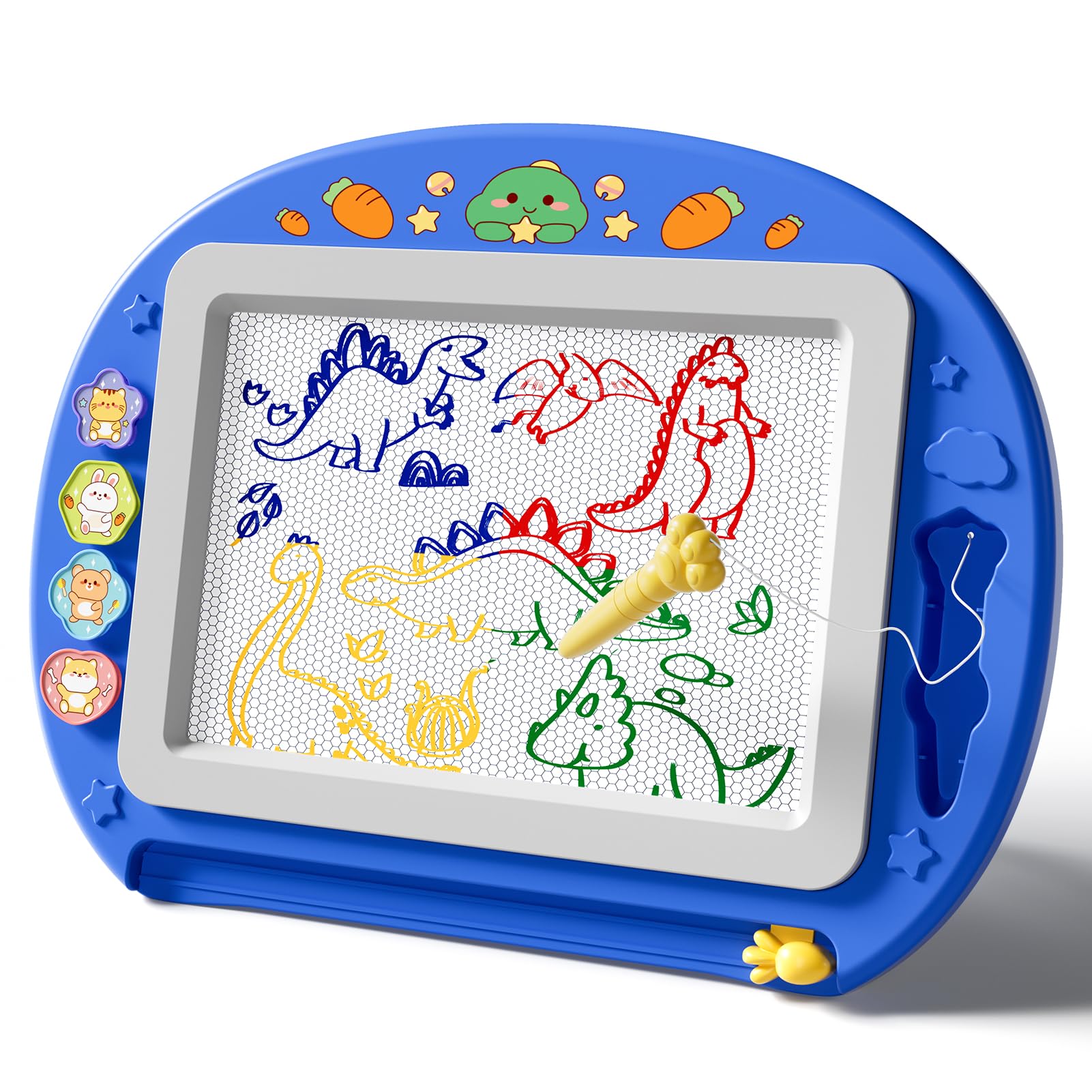 Large Magnetic Drawing Board 13 × 17 in Doodle Board Toddler Toys for Girls Boys 3 4 5 6 7 Year Old Kids, Preschool Educational Travel Toys Gifts Etch A Colorful Sketch Magnet Erasable Writing Pad