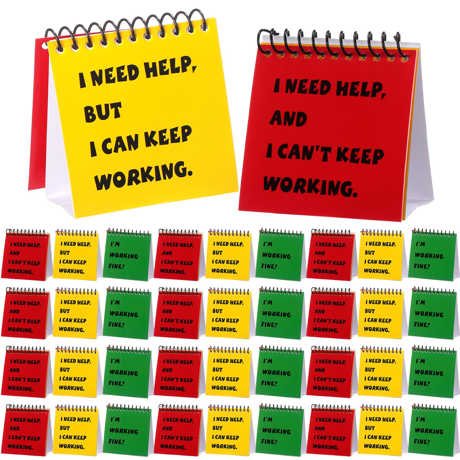 Jutom 30 Pcs I Need Help Mini Flip Chart for Teacher Need Classroom Management Tools Teacher Incentives Self Assessment Cards for Kids Toddlers Students Behavior School Supplies