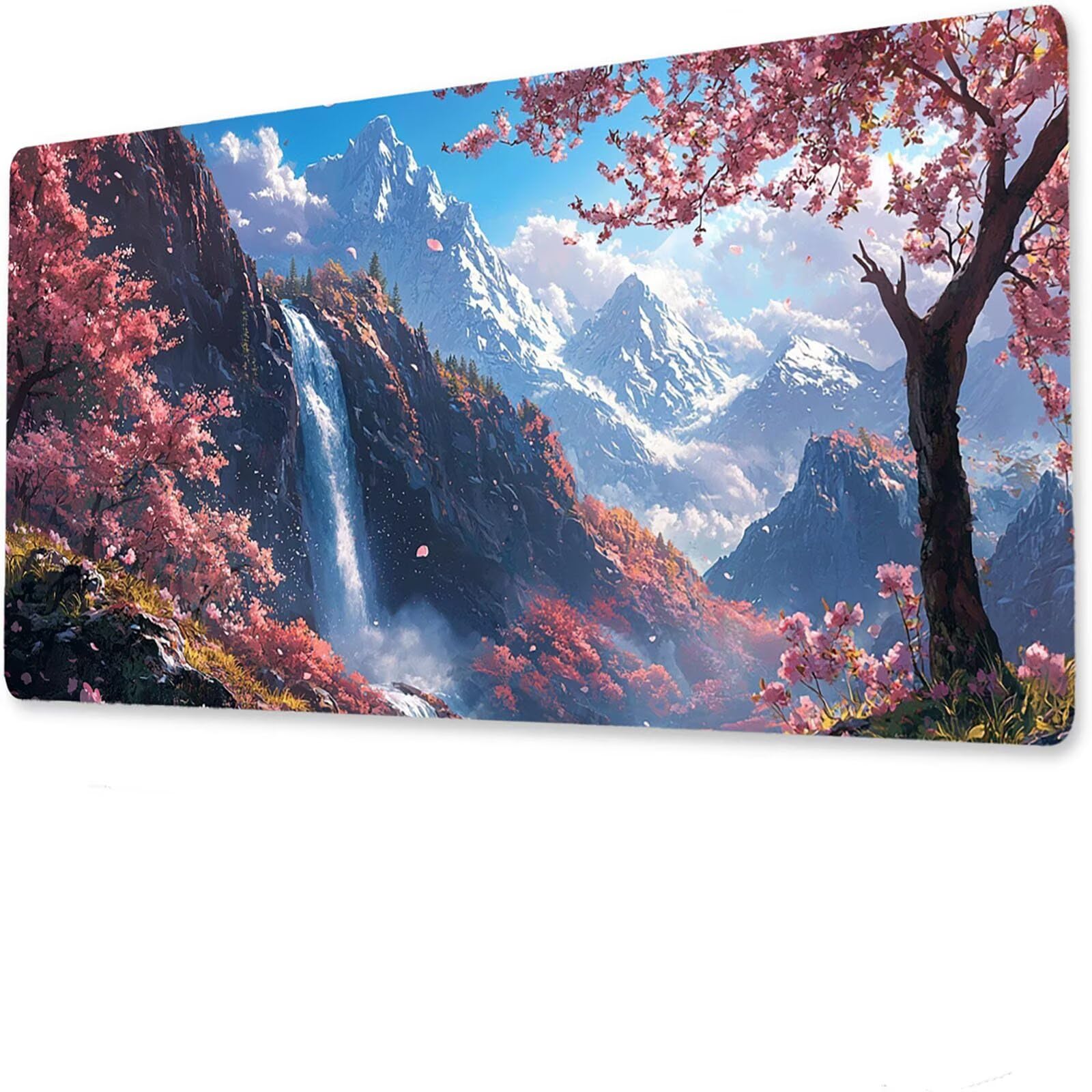 Podkładka pod mysz kwiatową, podkładka pod mysz do gier XXL 1200 x 600 x 5 mm, podkładka na biurko dla graczy, bardzo duża bezszwowa mata na stół dla graczy, antypoślizgowa podstawa, wodoodporna