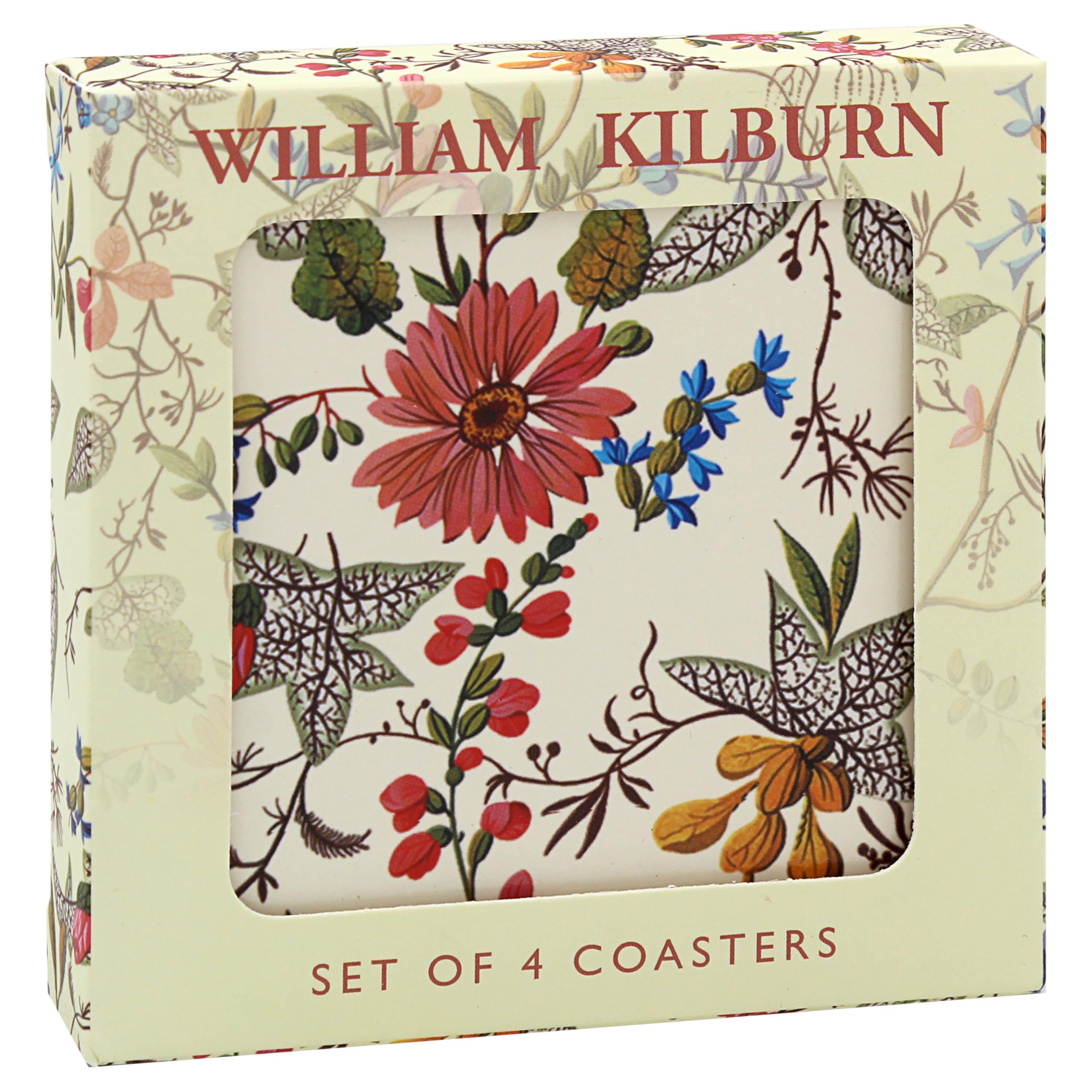 The Leonardo Collection William Kilburn Kilburn Coasters Set of 4 For Office Home & Kitchen | Lovely Coaster Set For Decorative Home Accessories Drinks Coasters For Tea & Coffee