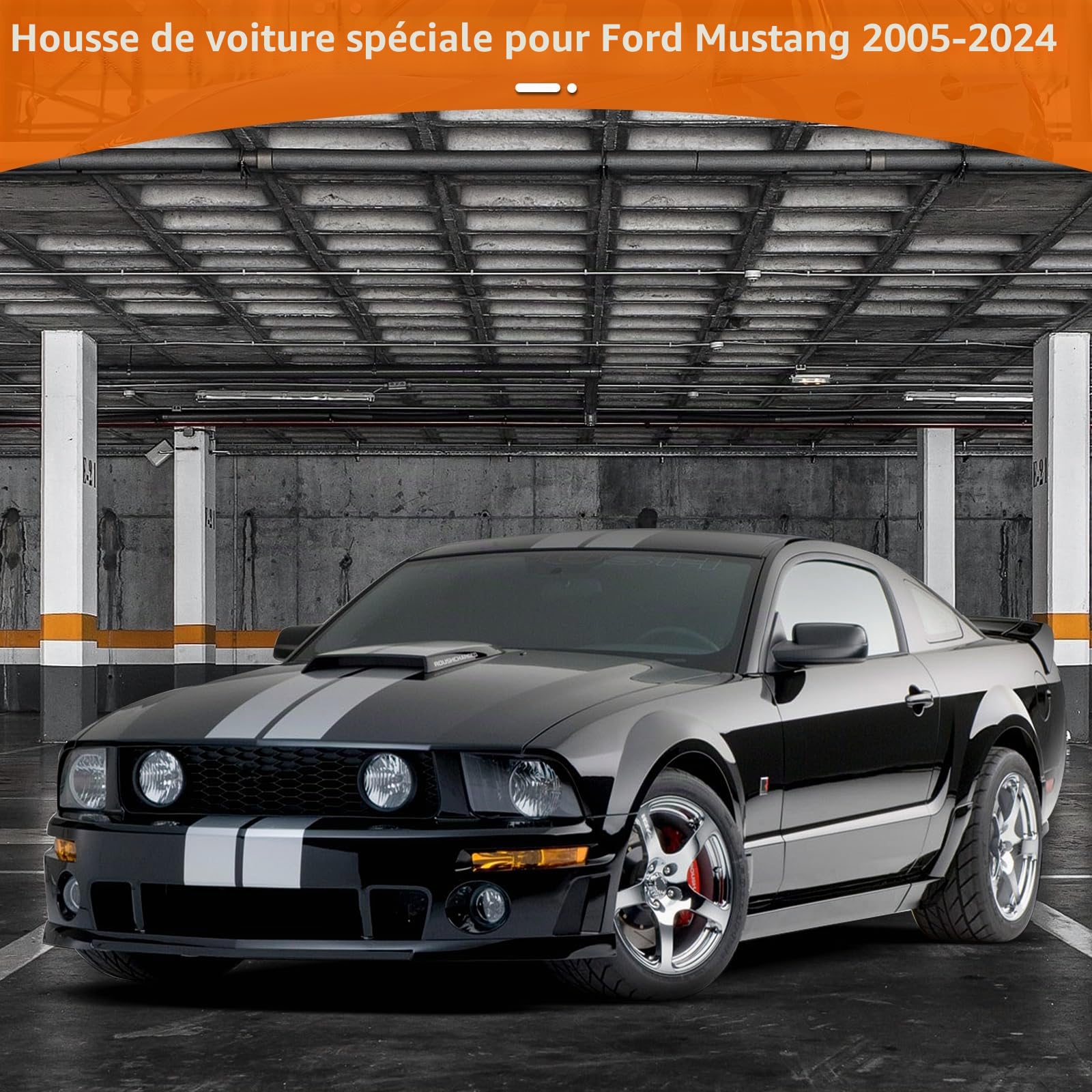 Housse de Voiture Interieur pour Ford Mustang 2005-2024, en Satin Doux, Extensible, Respirante, Protection Contre la Poussière, pour Garage Souterrain, Exposition de Voiture
