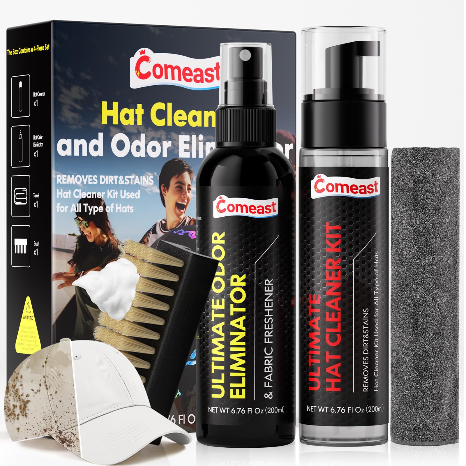 Hat Foaming Cleaner &amp; Deodorizer Kit,Complete for Baseball Caps