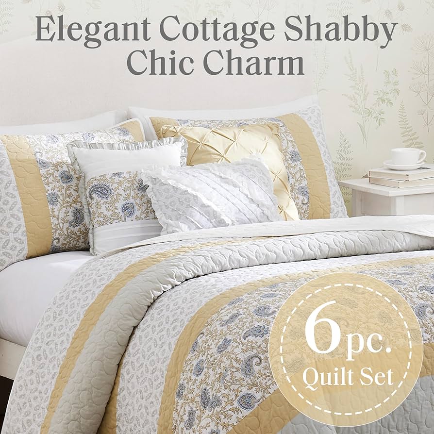 Amazon.com: Madison Park 100% Cotton Quilt Set Floral Print