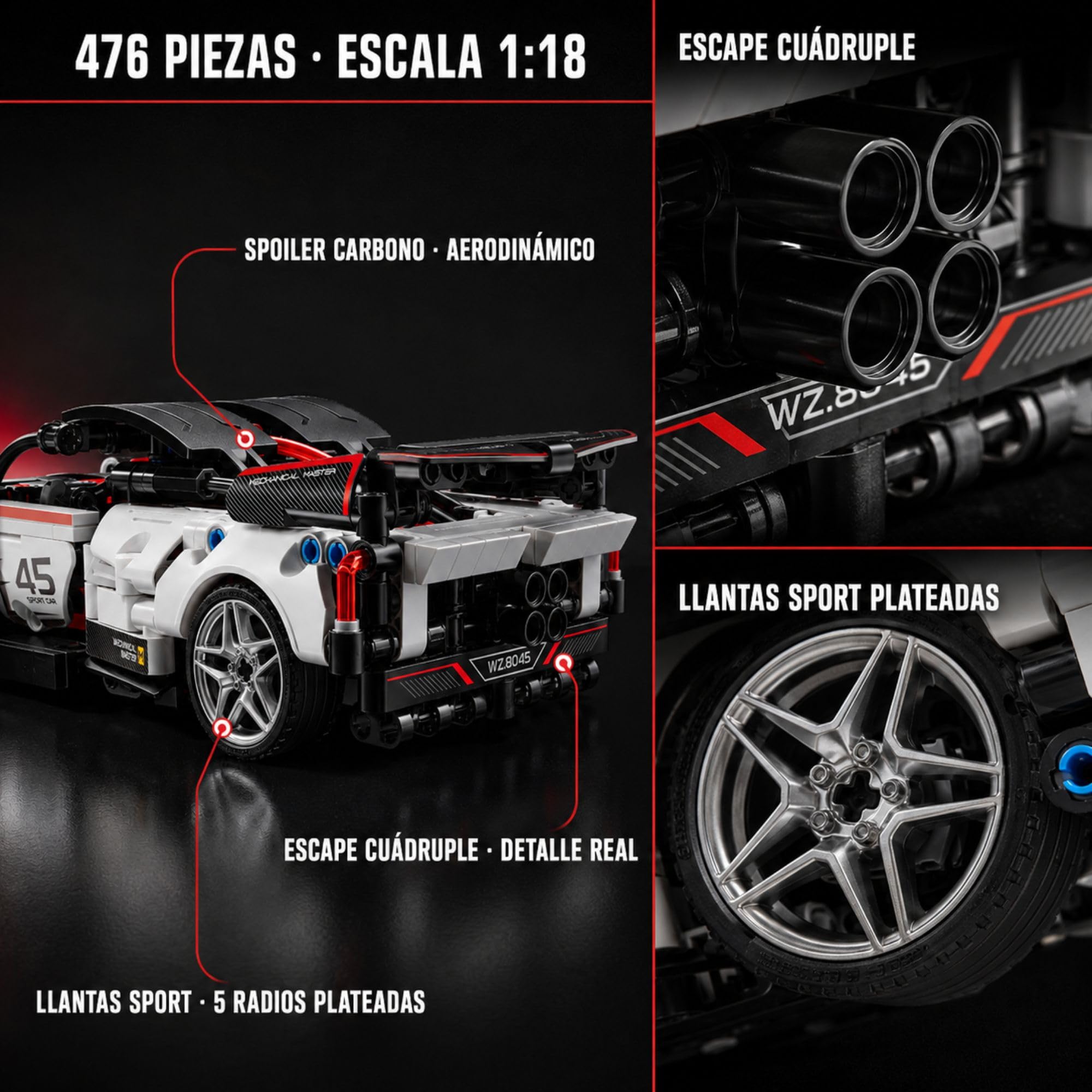 iM.Master - Coche Teledirigido GT - Bloques de Construcción Adultos y Niños - Maqueta de Coche Technic - Coche RC App y Mando - 476 Piezas - 1:18 - Juegos Educativos Stem - Maqueta para Construir