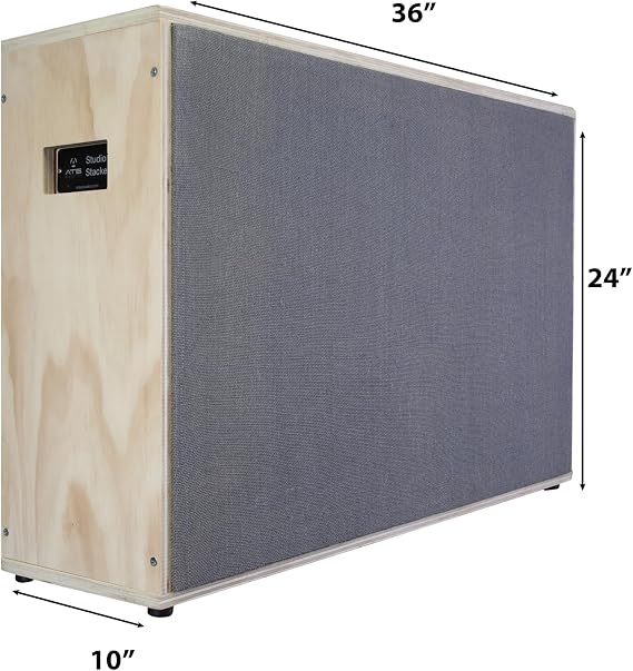 ATS Acoustics Studio Stacker Portable and Stackable Gobo and Bass Trap 24 x 36 x 10 (Gray/Gray Faces, Natural Pine Finish)