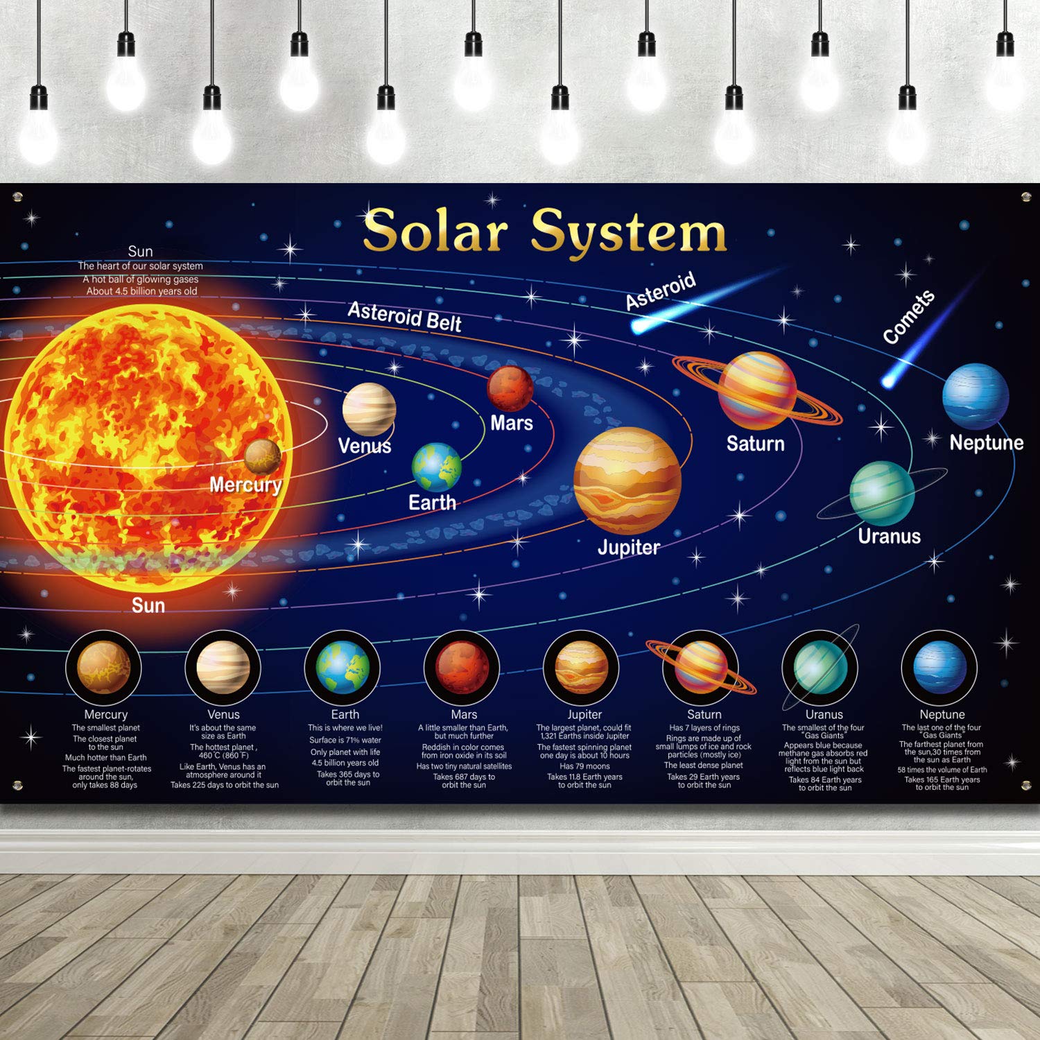 Buy Solar System Decorations Large Fabric Outer Space Poster Banner 