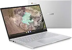 ASUS Notebook Chromebook C425 Clamshell, NanoEdge de 4 vias FHD de 14 polegadas, processador Intel Core m3-8100Y, 4 GB de RAM, 128 GB de armazenamento eMMC, KB retroiluminado, prata, Chrome OS