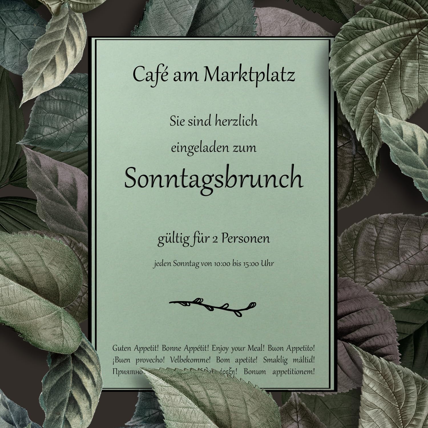 200x XXL Einzelkarten-Set DIN A4 mit Umschlägen DIN C4 - Eukalyptus | Karte 21 x 29,7 cm - Briefumschlag mit Haftklebung 22,9 x 32,4 cm - für Versand von Grußkarten, Urkunden und Gutscheinen