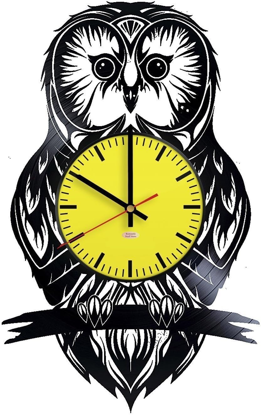 Lucky Owl Vinyl Record Wall Clock - Get unique home room wall decor - Gift ideas for children – Nature Unique Modern Art