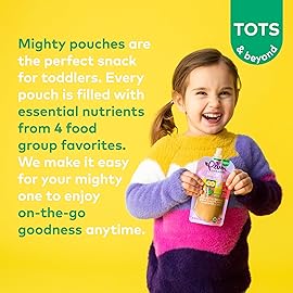 Plum Organics Mighty 4 Organic Toddler Food - Strawberry, Banana, Greek Yogurt, Kale, Amaranth, and Oat - 4 oz Pouch (Pack of 6) - Organic Fruit and Vegetable Toddler Food Pouch