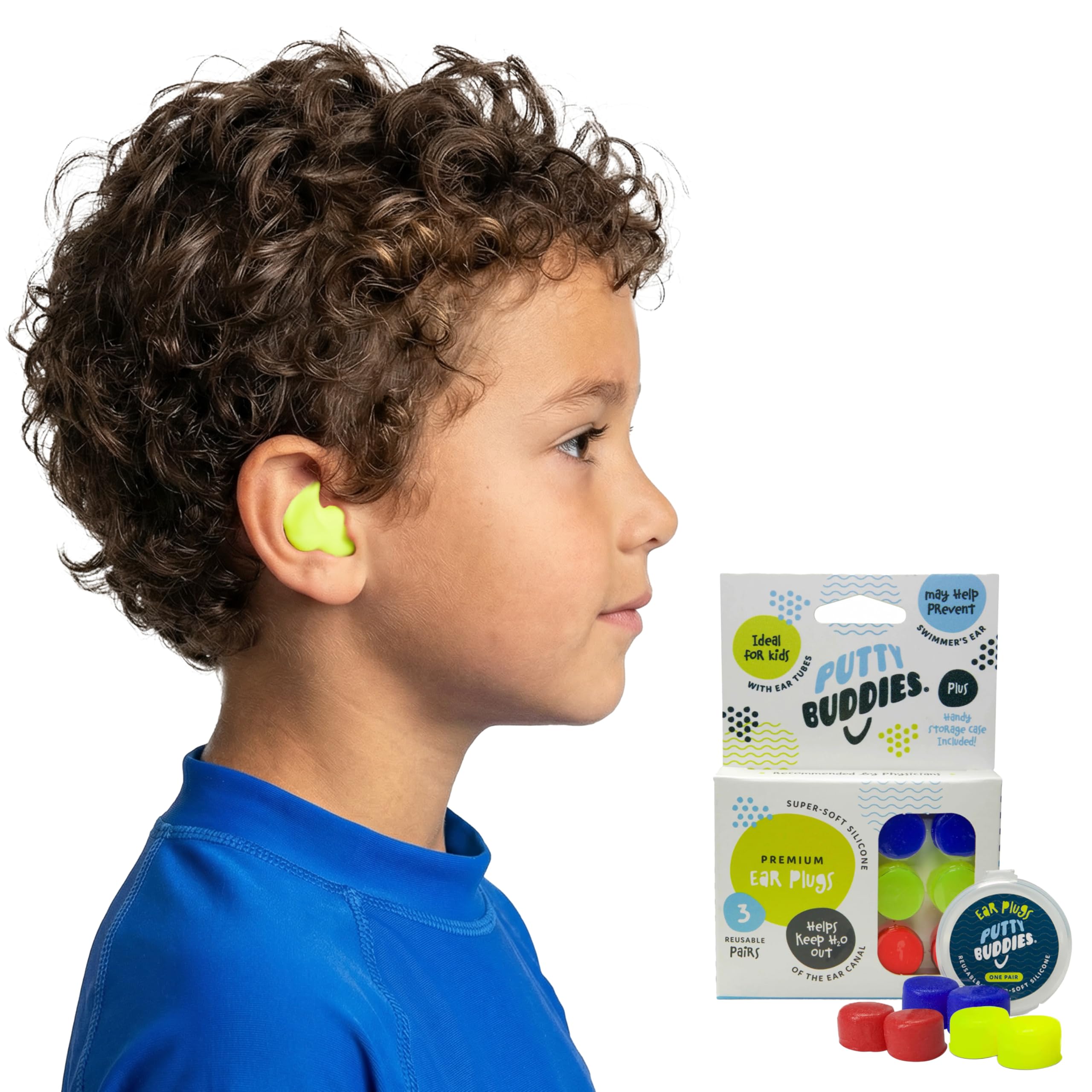 Putty Buddies Ursprüngliche schwimmende Ohrstöpsel (3 Paare)