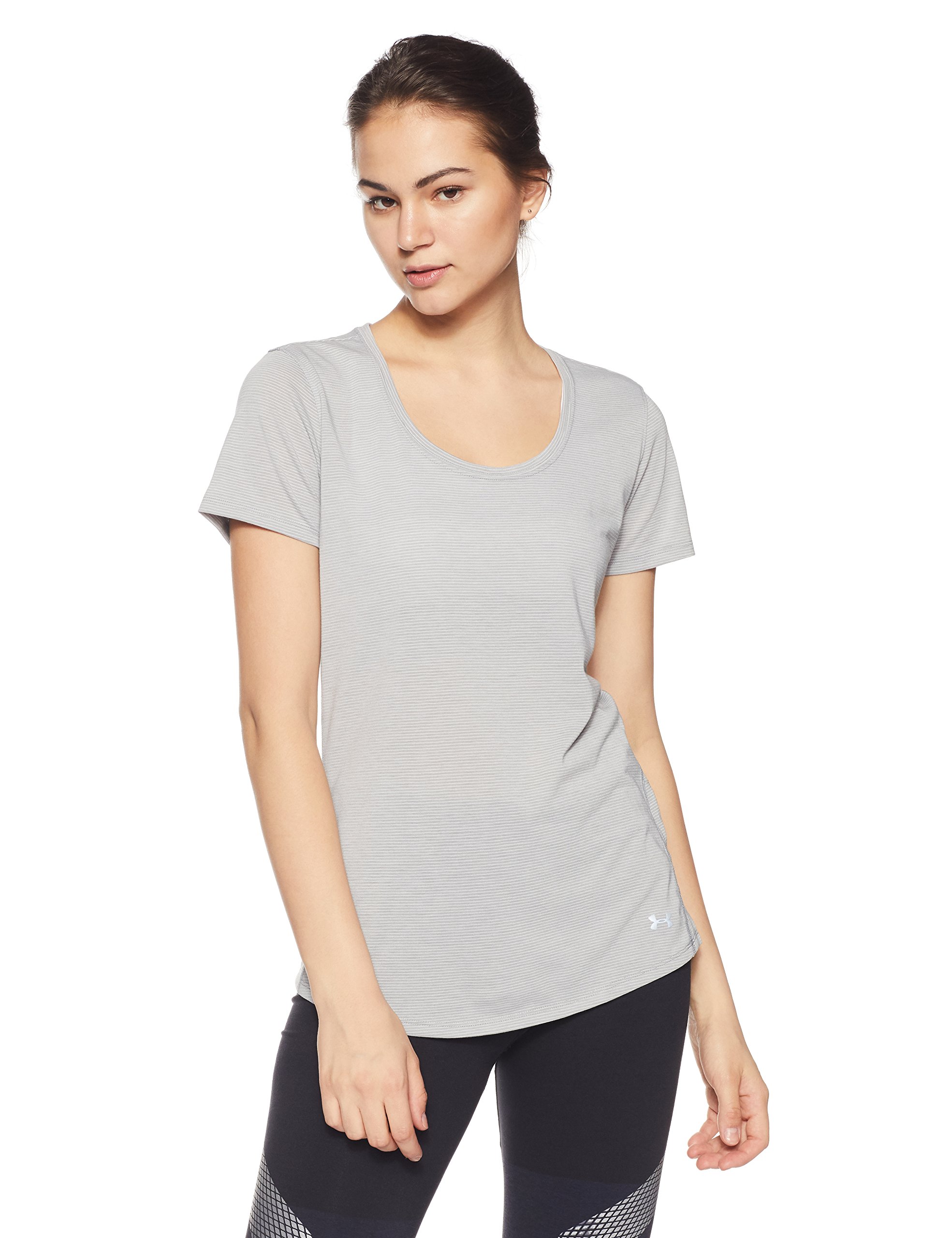 Threadborne Streaker Ss Womens Running T Shirt Large Grey