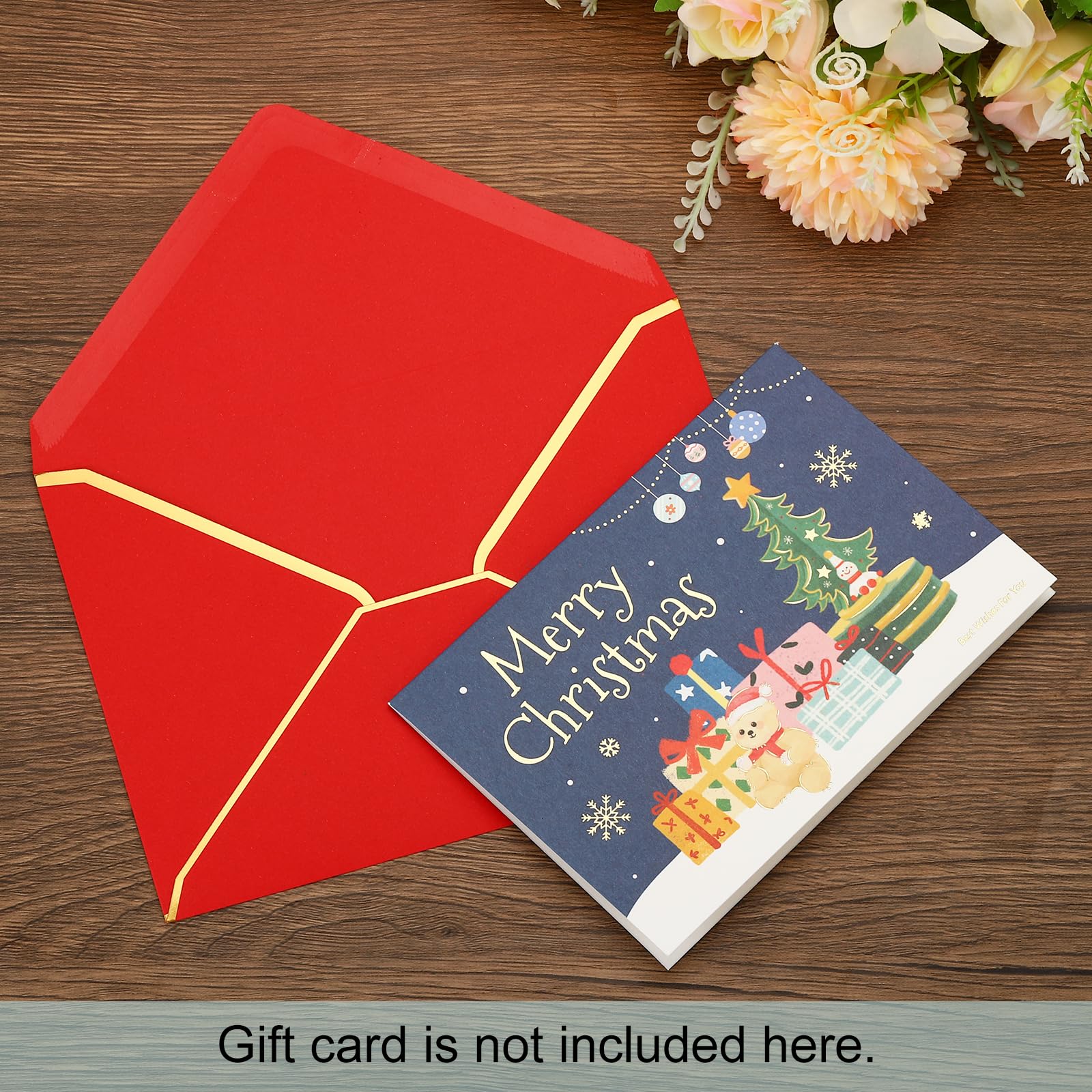 PATIKIL 100 Pack A7 Christmas Envelopes with Gold Border Envelopes for A7 Cards V Flap Envelopes for Office Wedding Gift Cards Invitations - Image 4
