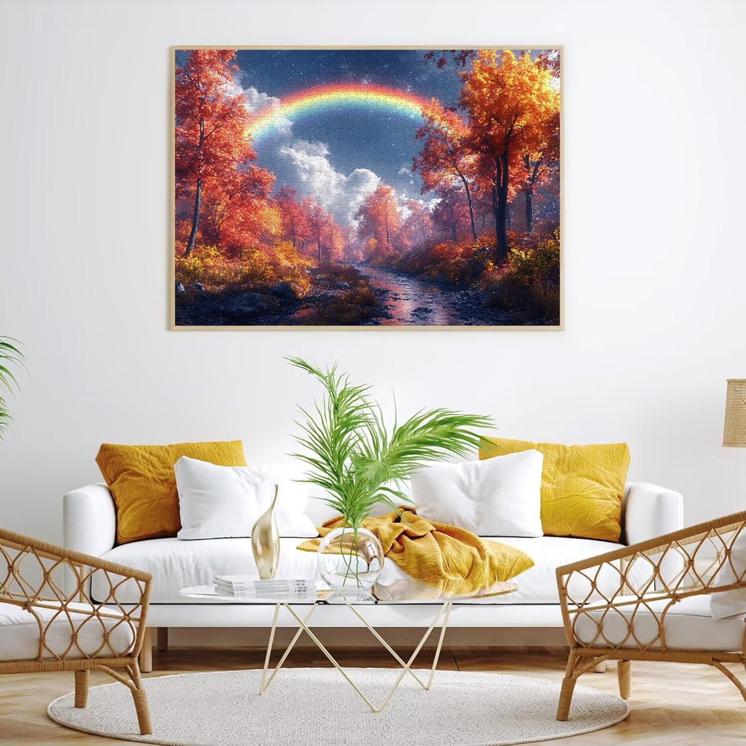 Puzzle 5000 elementów dla dorosłych, gry rodzinne, tęczowy las, n-13