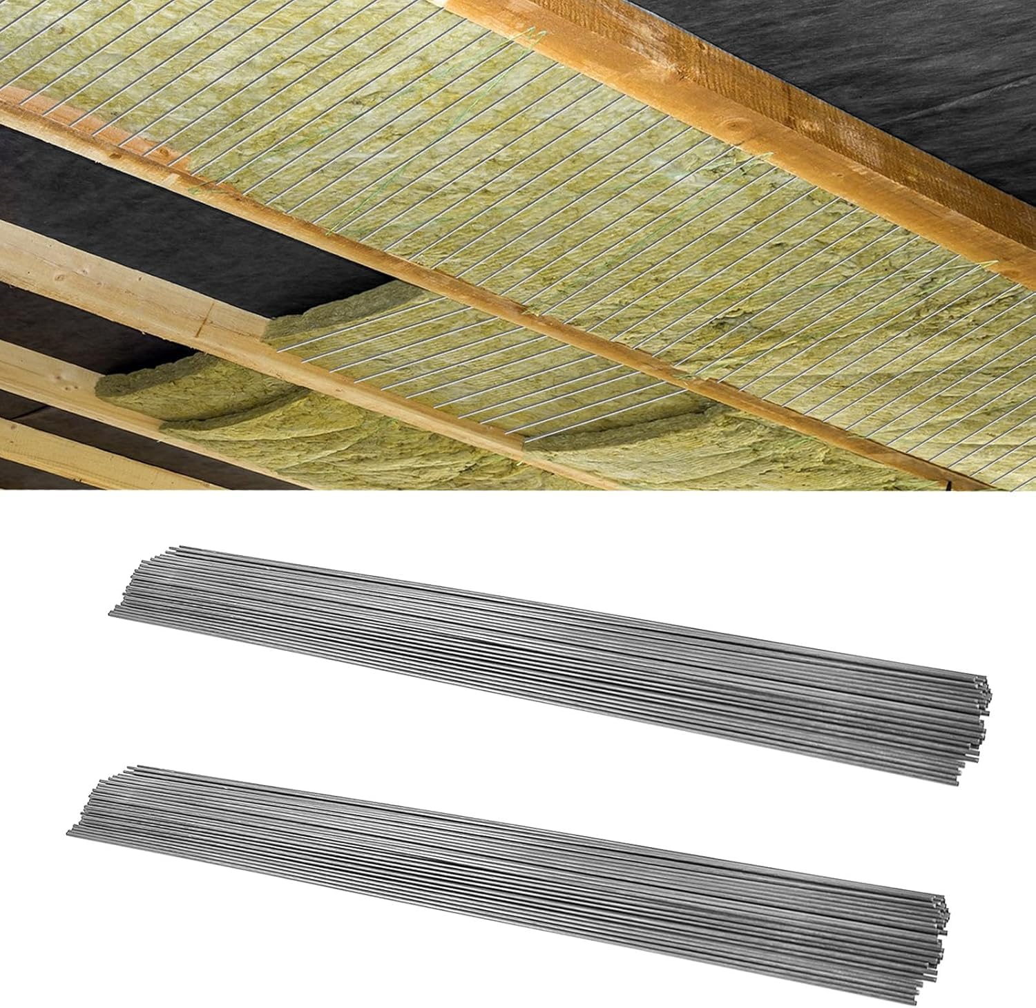 300 Pcs 16 Inch Insulation Support 16 “ Wire Insulation Support Wire, 1095 Carbon Steel Metal Insulated for Ceiling Attic