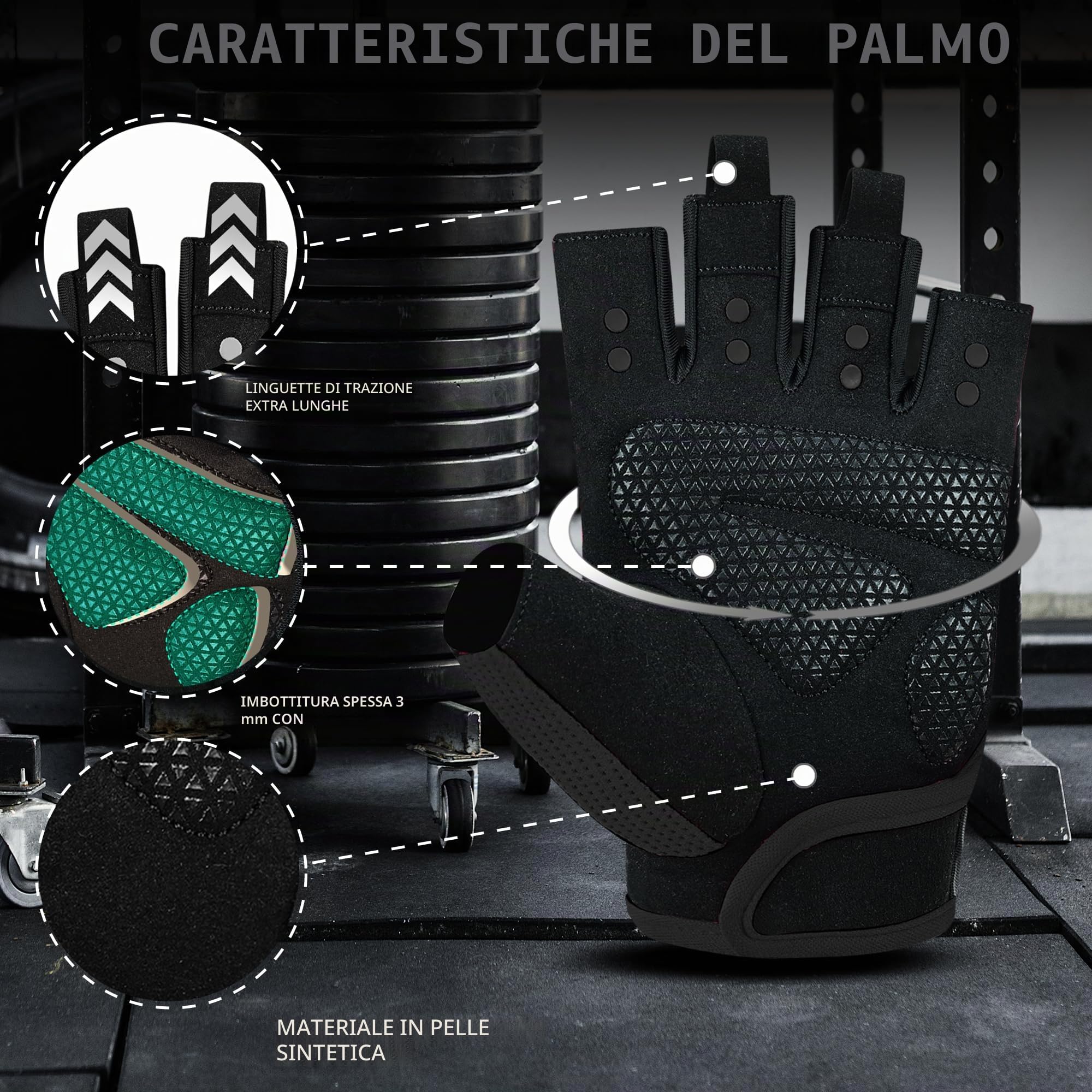 BEAST RAGE Guanti da fitness traspiranti per sollevamento pesi antiscivolo
