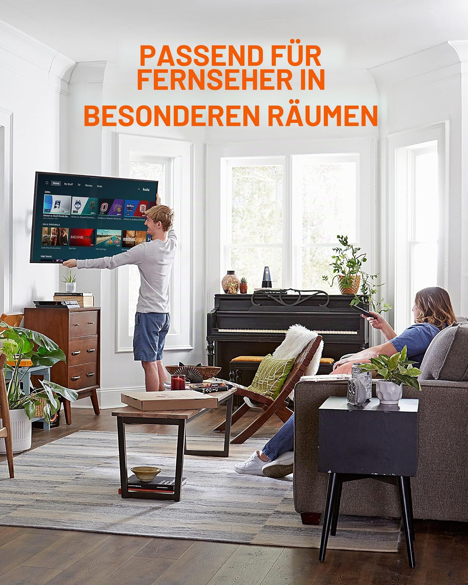 ECHOGEAR Eck-Wandhalterung für große Fernseher – Montieren Sie Fernseher bis zu 165,1 cm in der Ecke oder bis zu 190,5 cm an Einer flachen Wand