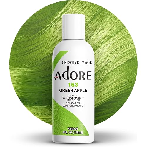 Adore Semi Permanent Hair Color, 163 Green Apple, 4 Fl Oz