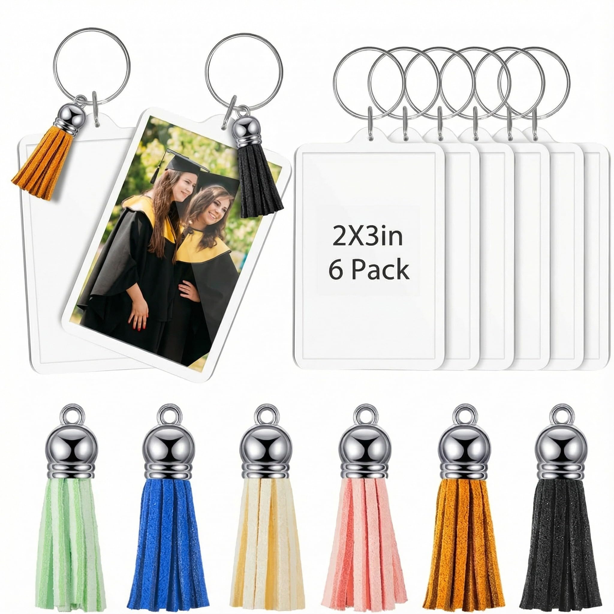 Henoyso 120 Sets Acrylic Photo Frame Keyring