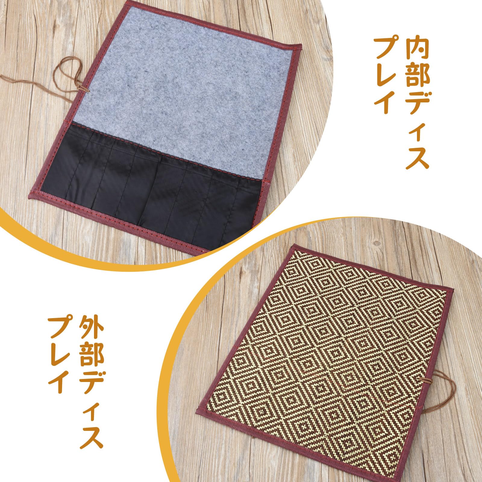 Amazon | nalaina 筆巻き 書道 筆入れ 筆ケース 竹製 ポケット付き