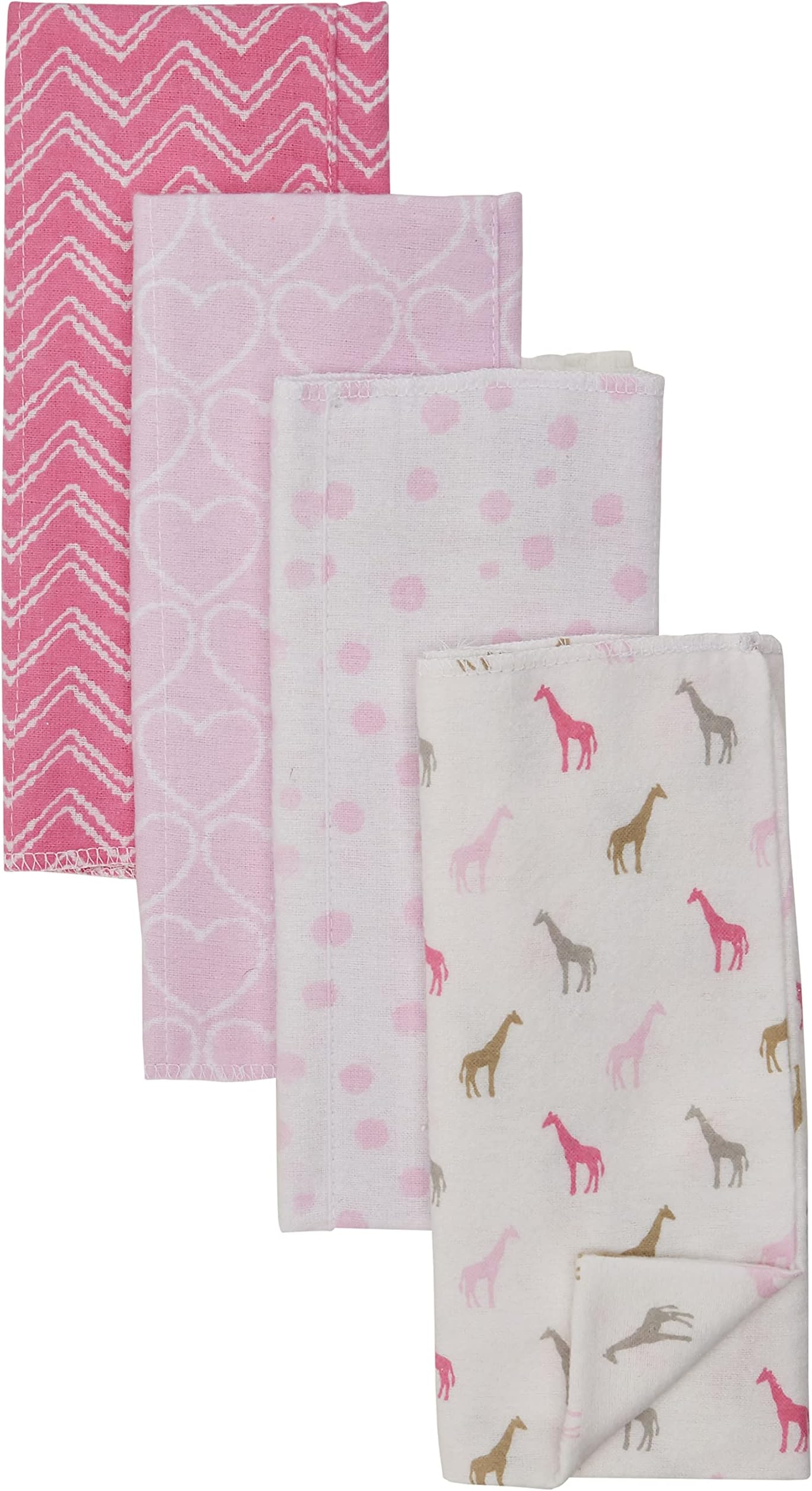 Luvable FriendsUnisex Baby Cotton Flannel Burp Cloths, Giraffe, One Size
