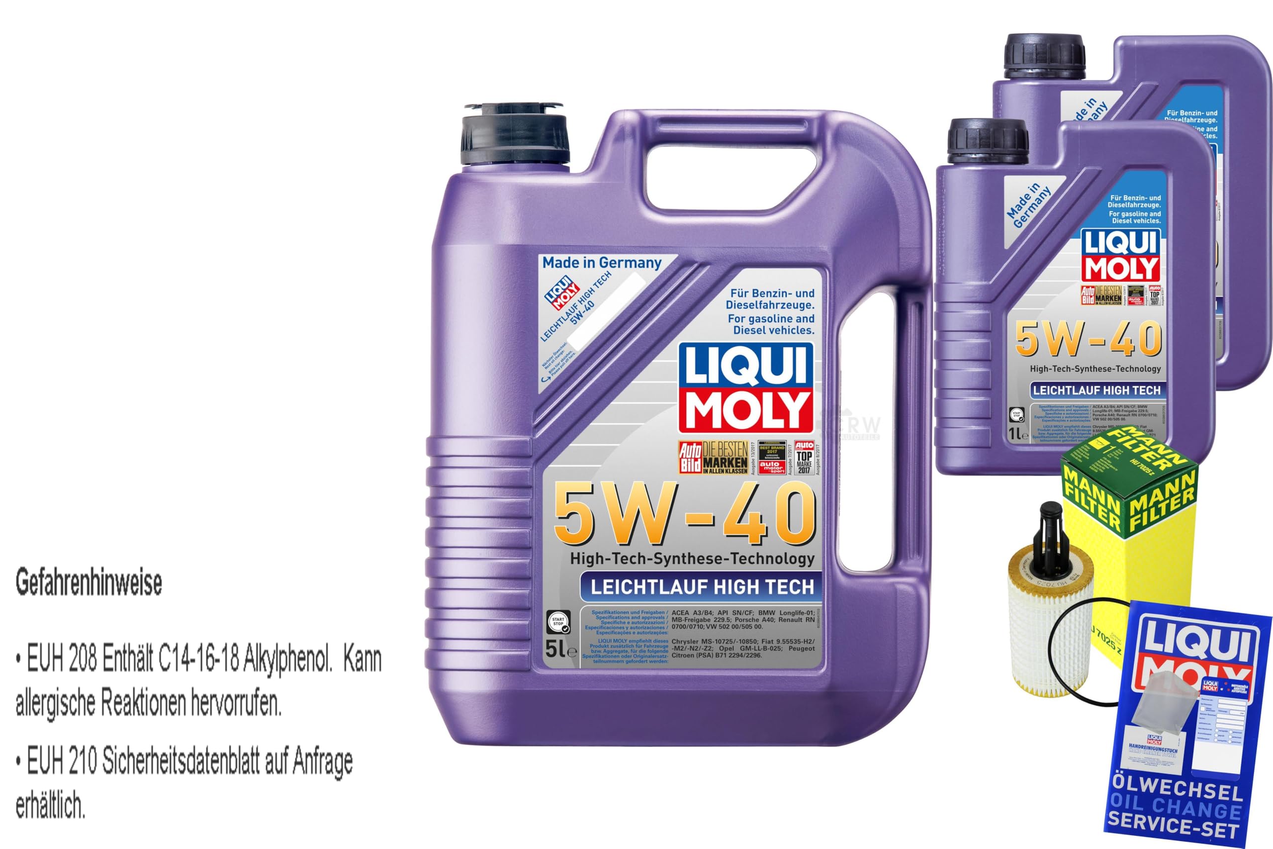 69324246 Filter Set Inspektionspaket 7 Liter Motoröl Leichtlauf High Tech 5W-40 MANN-FILTER Ölfilter