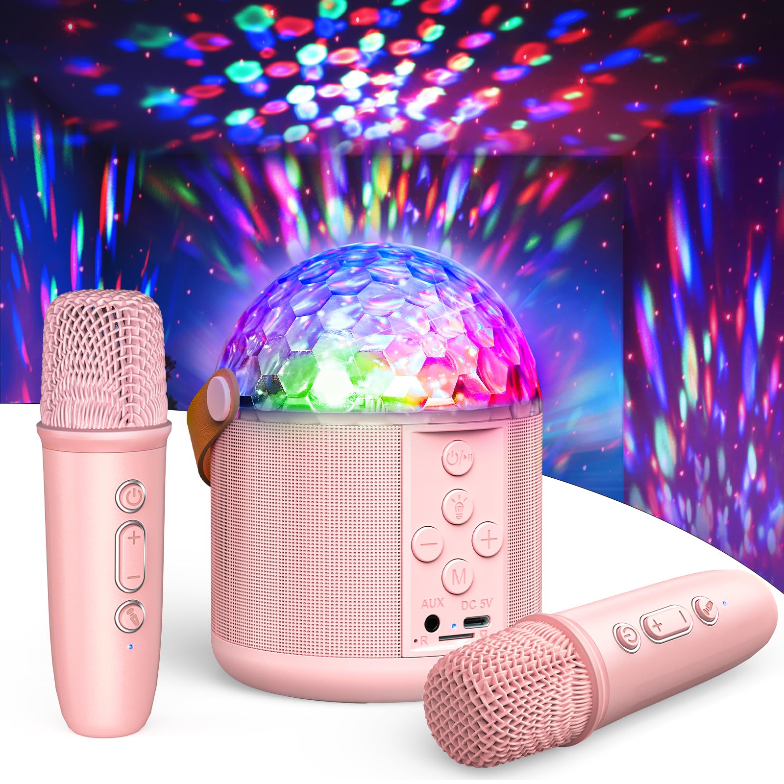 Karaoke con Microfono Regalo Bambina 5 6 7+ Anni, Karaoke per Bambini Cassa Bluetooth con Microfono Giochi Bambina Adulti Karaoke Bambina Giocattolo Musicale per Feste - Regali Natale Bambini 2025