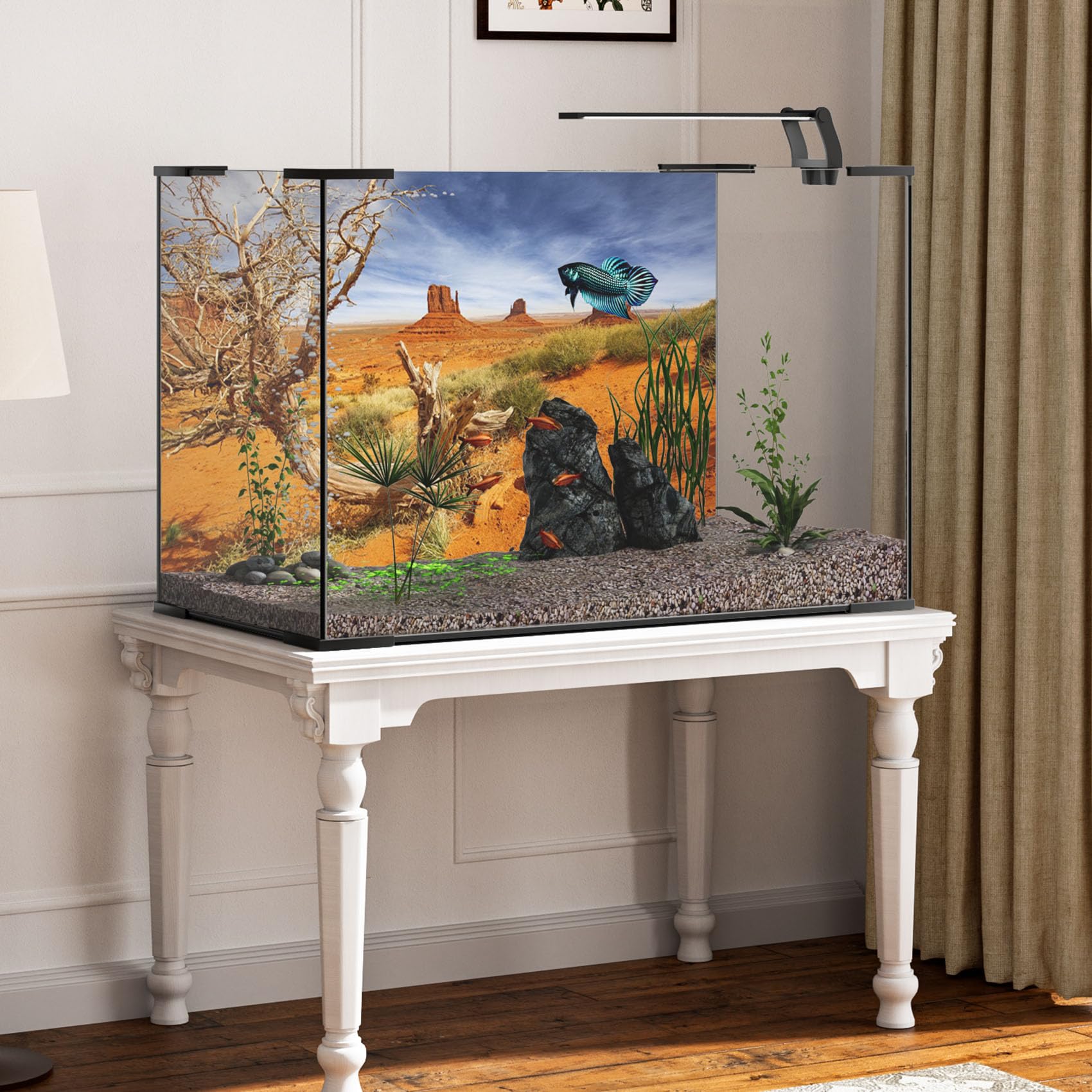 Sfondo Per Acquario Vinile 61x30cm - Design Alghe Fiume Per Decorazione - Foto 10