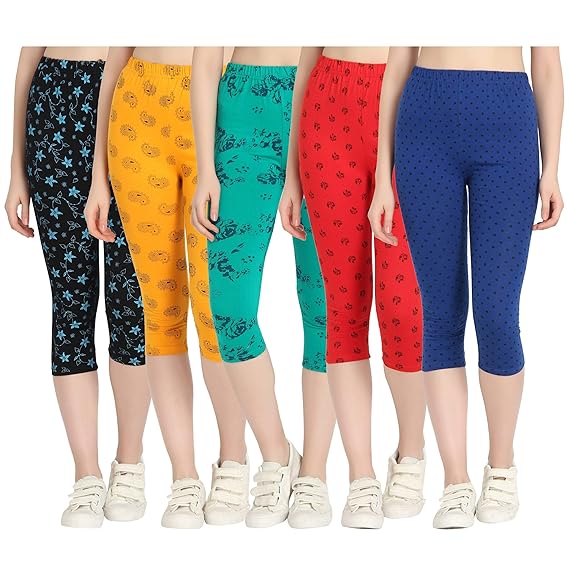 Printed Capri for Womens/Girl Pack of 5