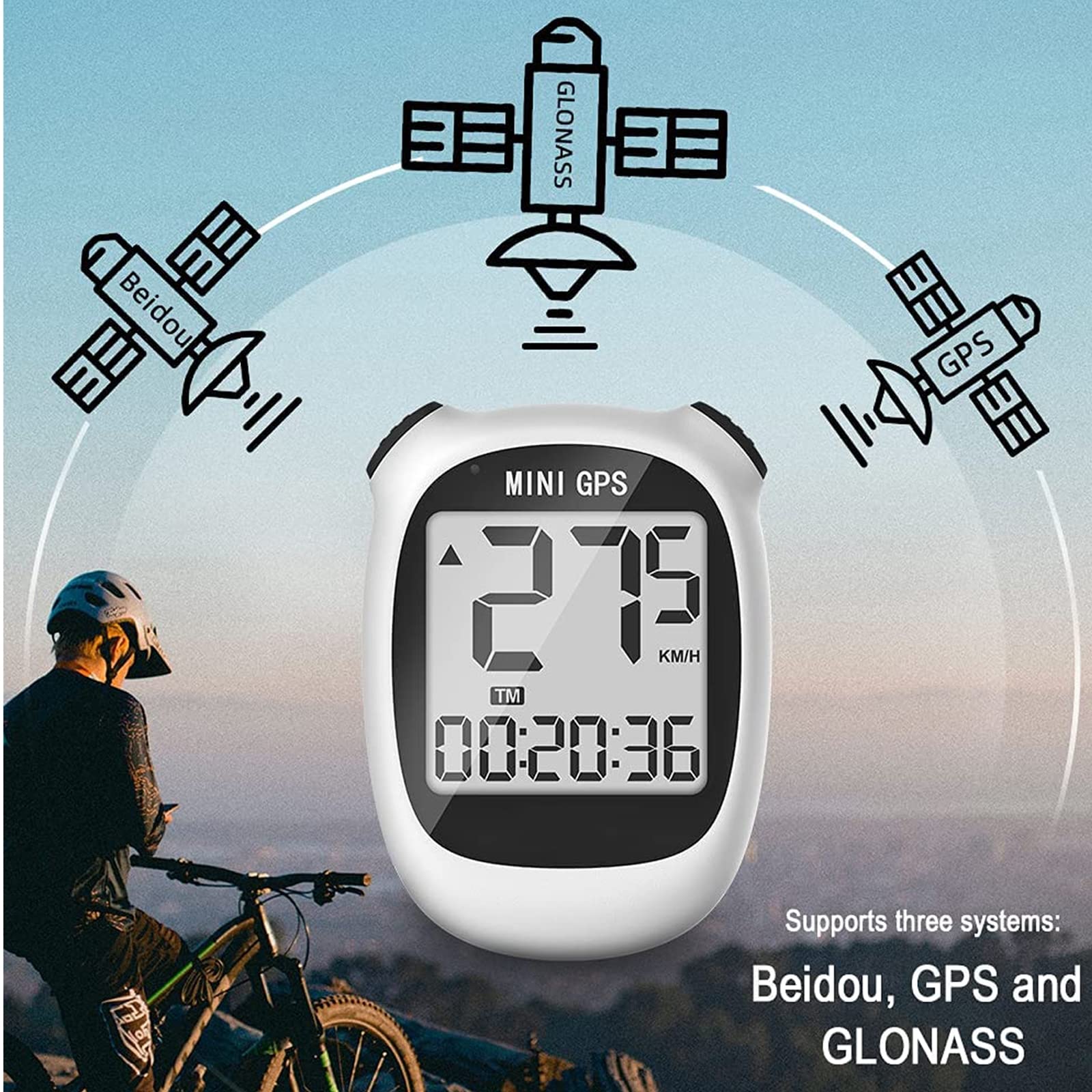 Komputer rowerowy, prędkościomierz GPS, bezprzewodowy licznik kilometrów Prędkościomierz rowerowy, wodoodporny/podświetlany