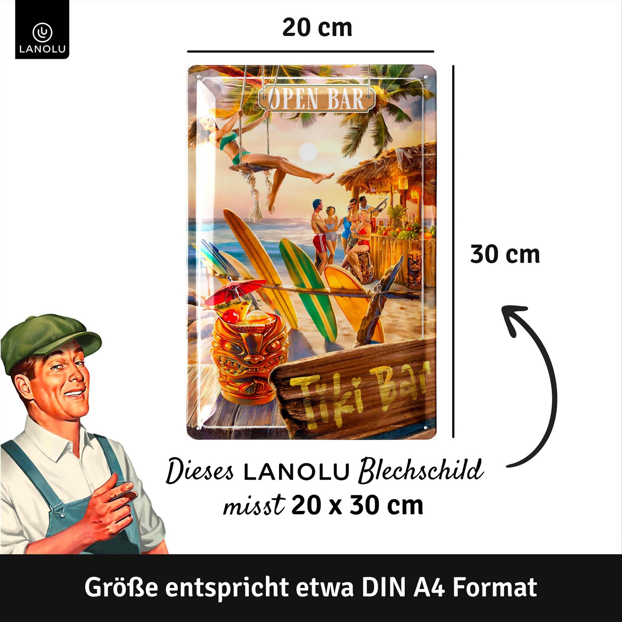 Produktbild von KTYWZ Vintage-Reise-Blechschild Mit Kanada-Motiv „Mt. Logan