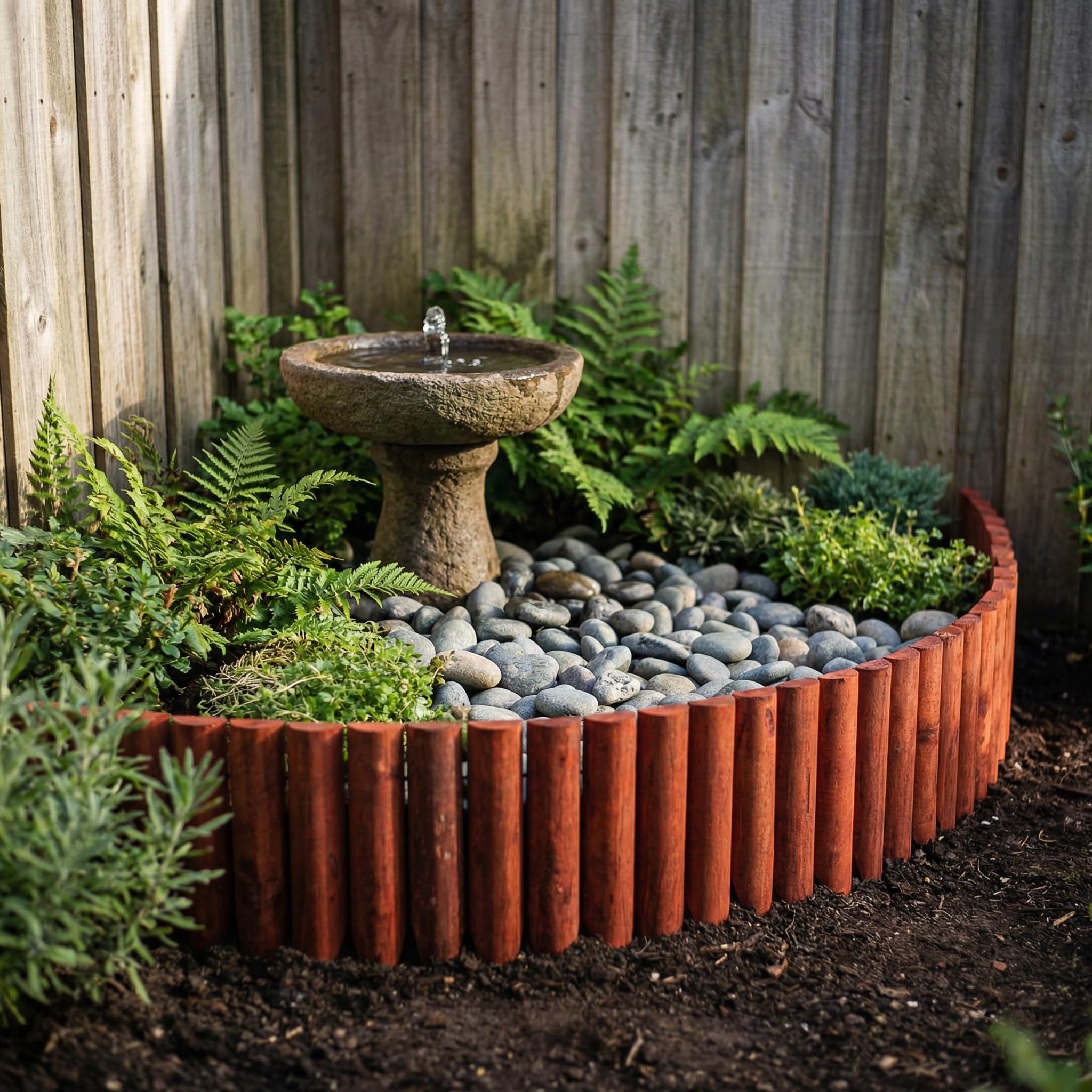 Bordure de Jardin Bois Clôture Flexible pour Jardin, Pelouse, Paysage, Bordure a Planter Décorative 120 cmx20 cm