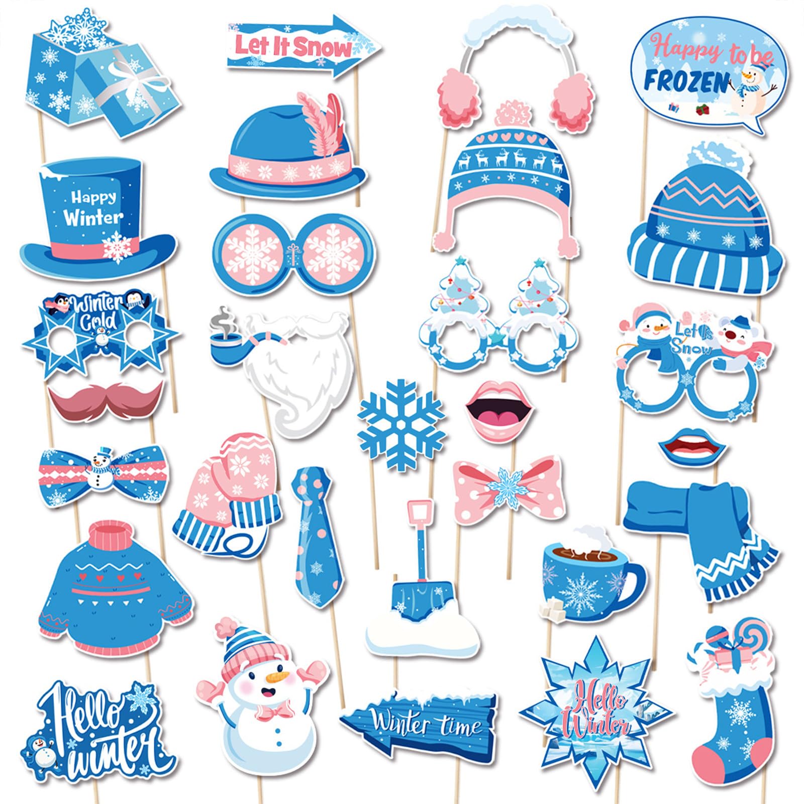 Portable Paper Christmas Party Decorations Winter Snowflake Photo for Holiday Celebrations Winter Celebration Handheld Decorations Snowflake Christmas Tree Accessories